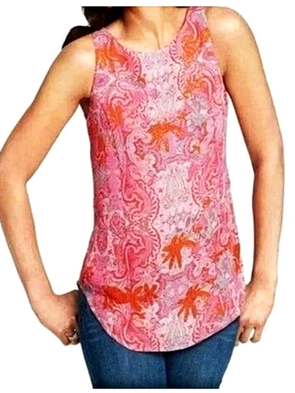 Cabi Jubilee Pink Sleeveless Tunic Top size S